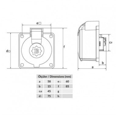 Станковий роз'єм Bemis BP1-1402-2410 1х16А каучуковий (6.1.92746) - фото №1
