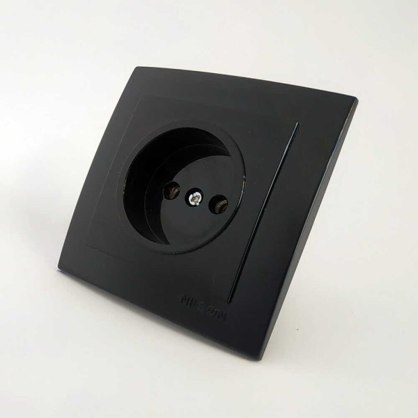 Розетка Nilson Touran чорна 1-на без заземлення ( 24221015 )