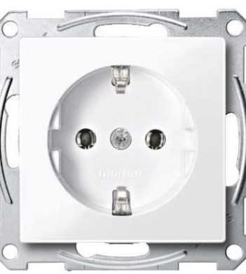 Механізм розетки SCHUKO з центр.платою білий 16А Merten, MTN2301-0325