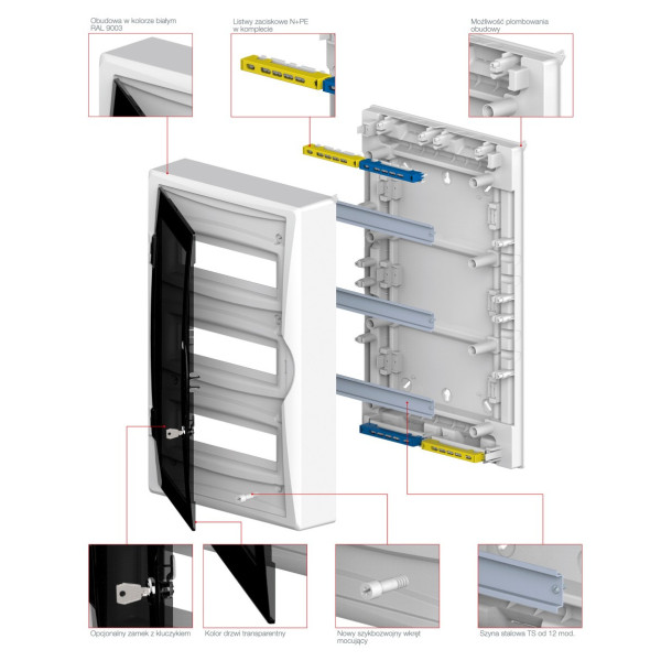 Настінний щиток Elektro Plast 2506-01-RN3/36(N+PE)EP LUX IP40 (2506-01) - фото №4