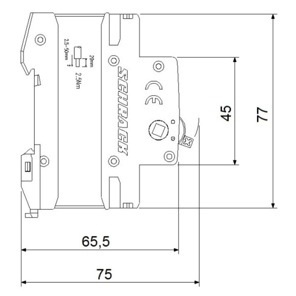 Вимикач навантаження Schrack AZ200203 100А 3P - фото №5