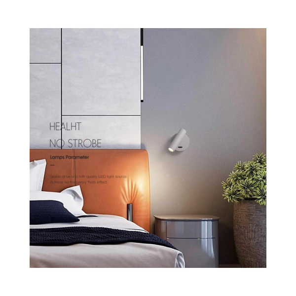 Бра, настінний світильник Kloodi WA-PIANO R110 Piano Led 1x3W 3000K 120Lm IP20 Wh - фото №1