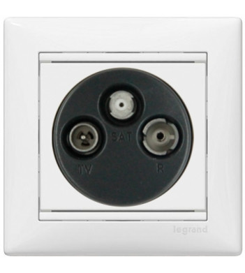 Механизм розетки TV-R-SAT концевой Valena белый - фото №1