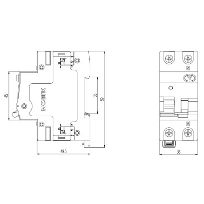 Дифавтомат NOARK Ex9BL-N 1P+N C32 6кА C 32А 30мА AC (107633) - фото №1