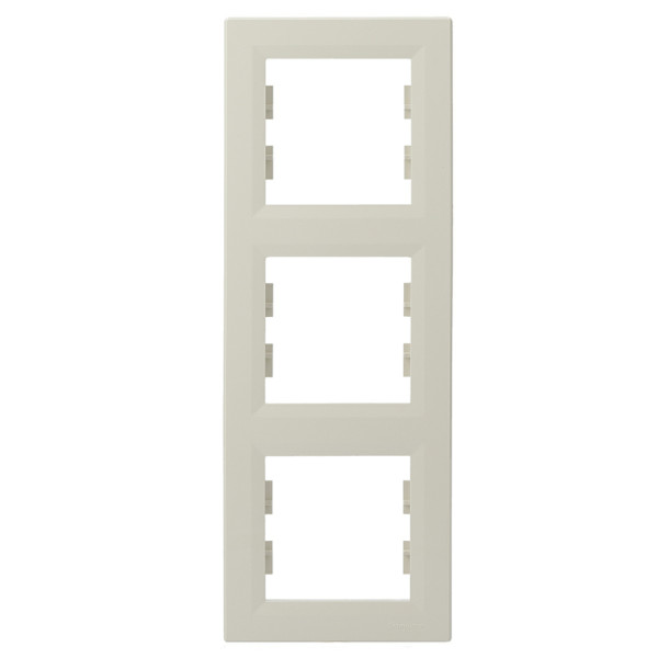 Рамка 3-местная вертикальная кремовая Asfora, EPH5810323