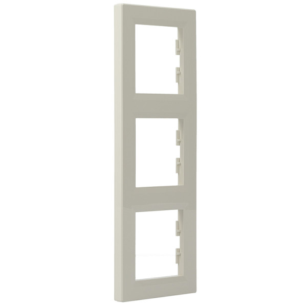 Рамка 3-местная вертикальная кремовая Asfora, EPH5810323 - фото №1