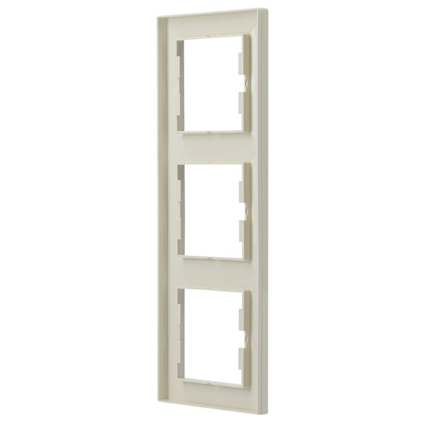 Рамка 3-местная вертикальная кремовая Asfora, EPH5810323 - фото №3