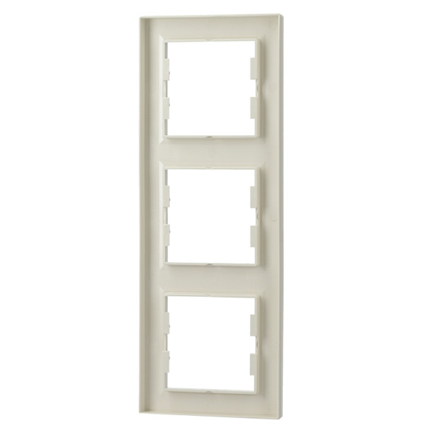 Рамка 3-местная вертикальная кремовая Asfora, EPH5810323 - фото №4