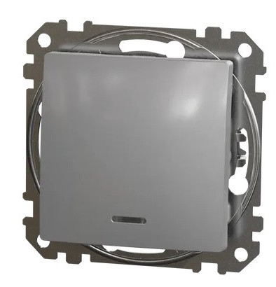 Выключатель Schneider Electric Sedna Design & Elements с подсветкой алюминий SDD113101L - фото №4