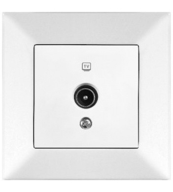 Розетка TV Meridian, кінцева, біла