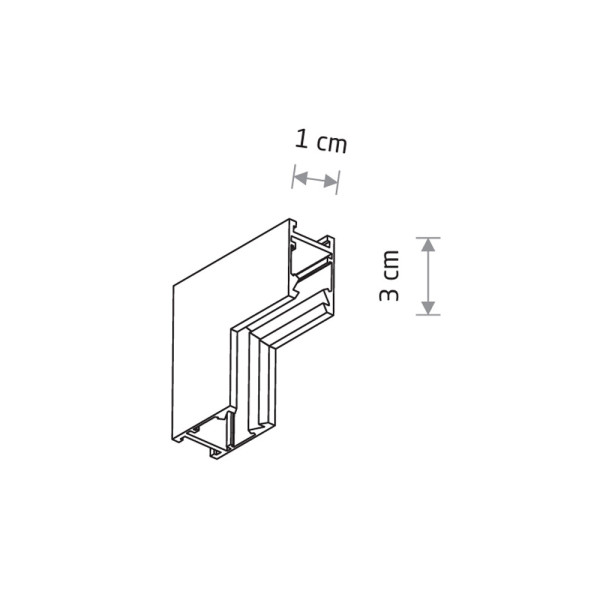 З'єднувач кутовий стельо-стіновий накладний Nowodvorski 11728 NANO-LVM Inside Corner IP20 чорний - фото №1