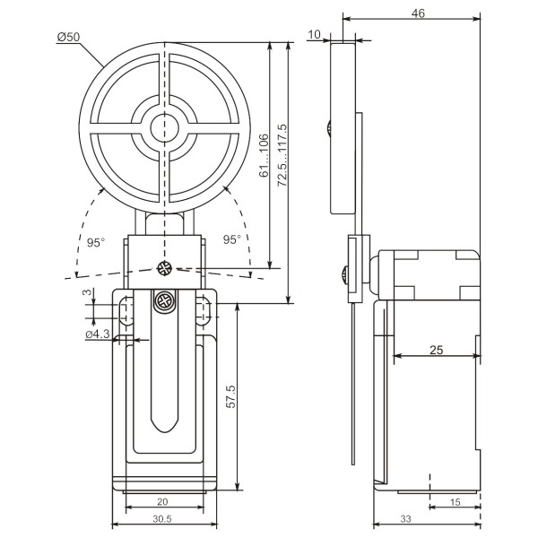 Кінцевий вимикач Promfactor FLS15M32266 - фото №1