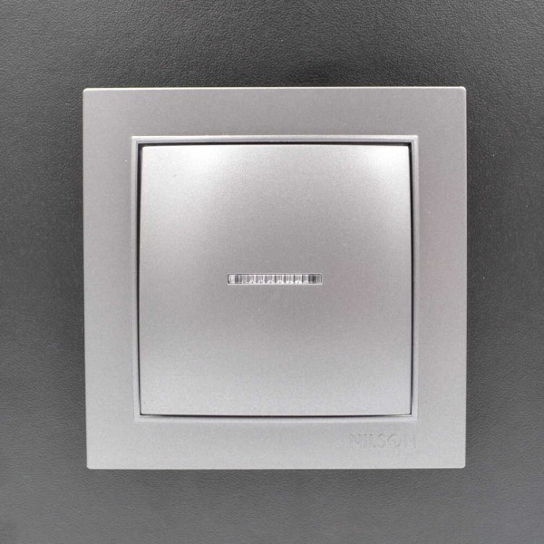 Вимикач Nilson Thor срібло 1кл з підсвіткою ( 27131002 ) - фото №3