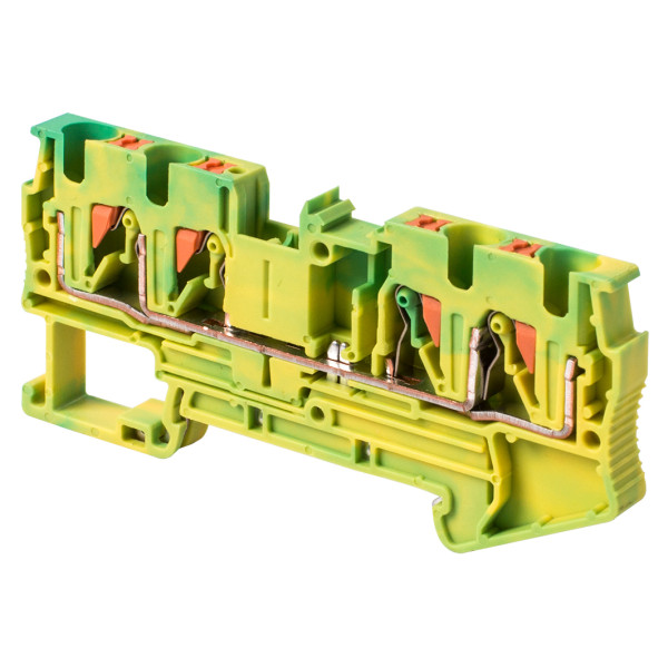 Наборная клеммная колодка заземления E.Next e.tc.z.din.spring.4.2-2 на DIN-рейке 4 контакта (s070020)