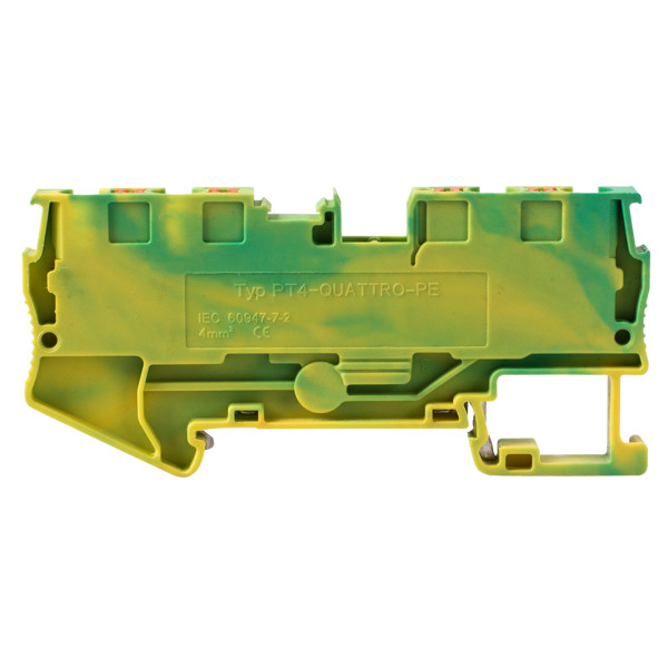 Наборная клеммная колодка заземления E.Next e.tc.z.din.spring.4.2-2 на DIN-рейке 4 контакта (s070020) - фото №1