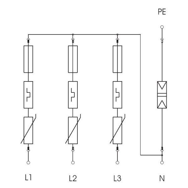Ограничитель перенапряжений OBO Bettermann (5094920) Тип II V10-C 3+NPE - фото №1