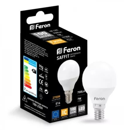 Світлодіодна лампа Feron LB-195 7Вт 2700К Е14 - фото №2