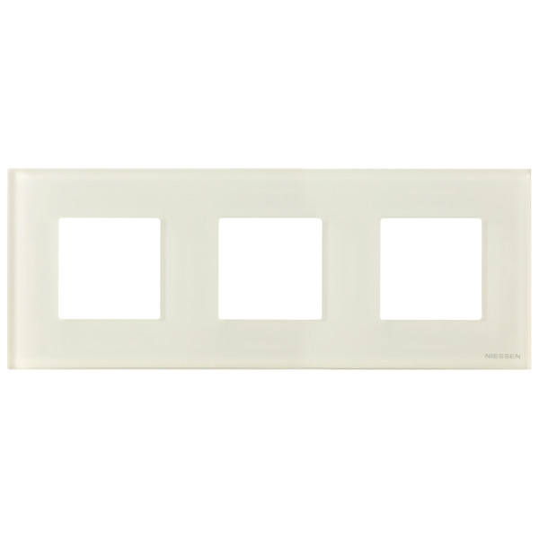 Трехместная рамка ABB Zenit N2273 CB стекло (белая)