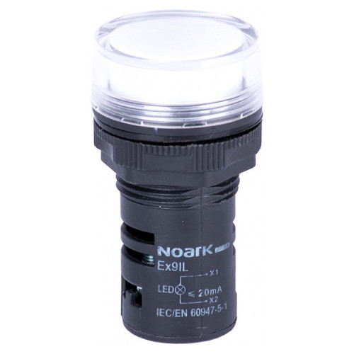 Сигнальний індикатор NOARK Ex9IL 1C w плоский 230В AC білий (105443)
