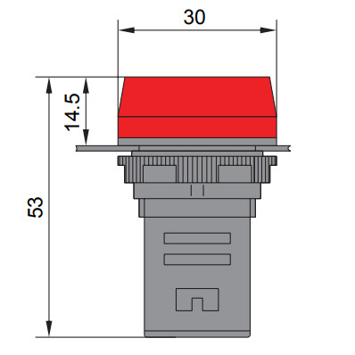 Сигнальний індикатор NOARK Ex9IL 1C w плоский 230В AC білий (105443) - фото №1