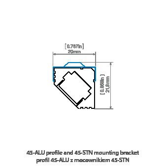 LED-профіль KLUS 45-ALU, 2 метри (KLUS_A04023A_2) - фото №5