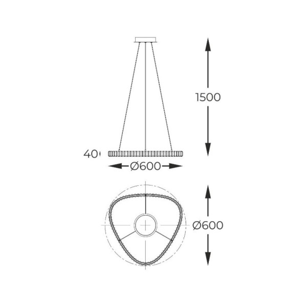 Люстра Zuma Line MD3169-1-3GT Athesa Led 1x24.5W 3000K-6000K 2800Lm IP20 - фото №4