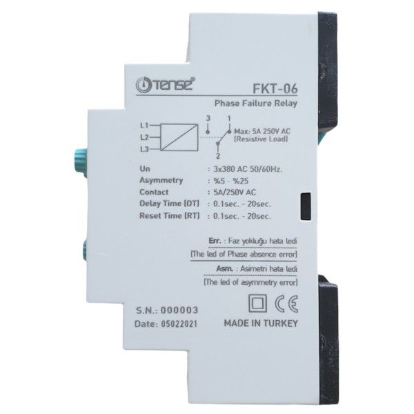 Реле захисту фази Tense FKT-06 з регульованою асиметрією без нейтралі - фото №1
