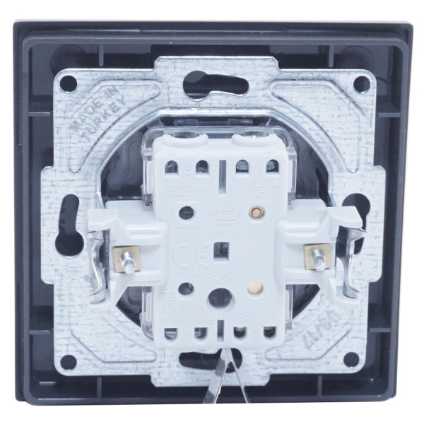 Вимикач 1-кнопковий Gunsan Eqona чорний - фото №2