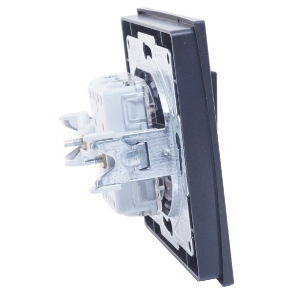 Вимикач 1-кнопковий Gunsan Eqona чорний - фото №3