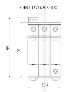 Ограничитель перенапряжения ETI 002440399 ETITEC C T2 275/20 (3+0) 3p - фото №1