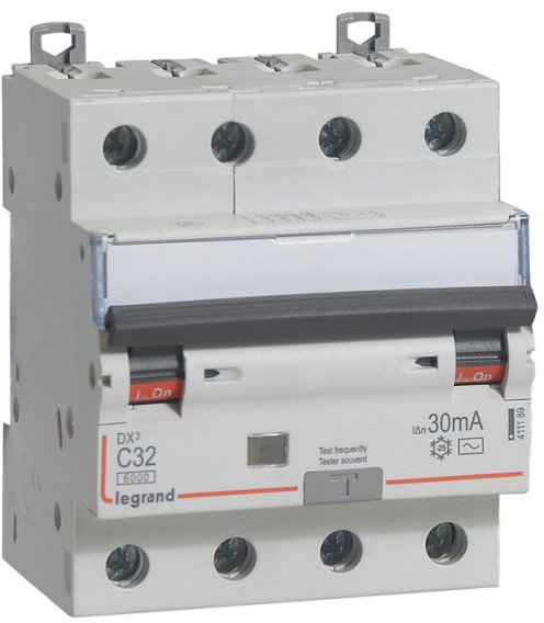 Дифференциальный выключатель Legrand (411189) 3P+N C 32A 30мA AC