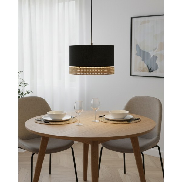 Підвісний світильник, люстра TK Lighting 6543 Paglia E27 3x15W IP20 чорний - фото №1