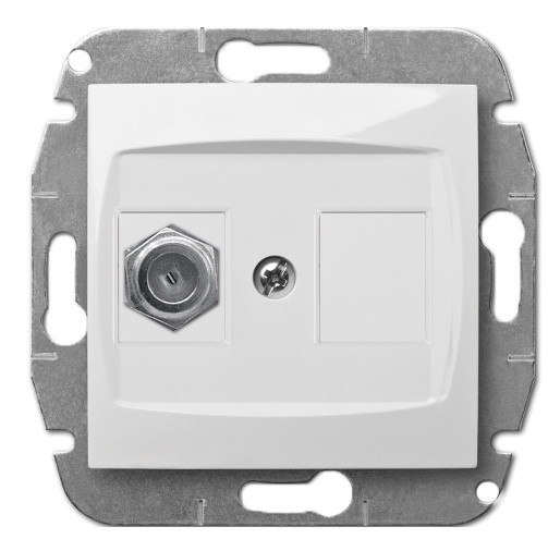 Телевізійна TV FF розетка Elektro-Plast Carla 1786-10 (білий)