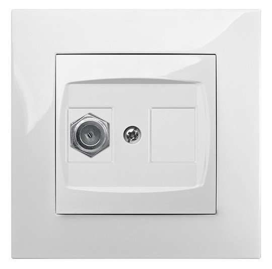 Телевізійна TV FF розетка Elektro-Plast Carla 1786-10 (білий) - фото №1