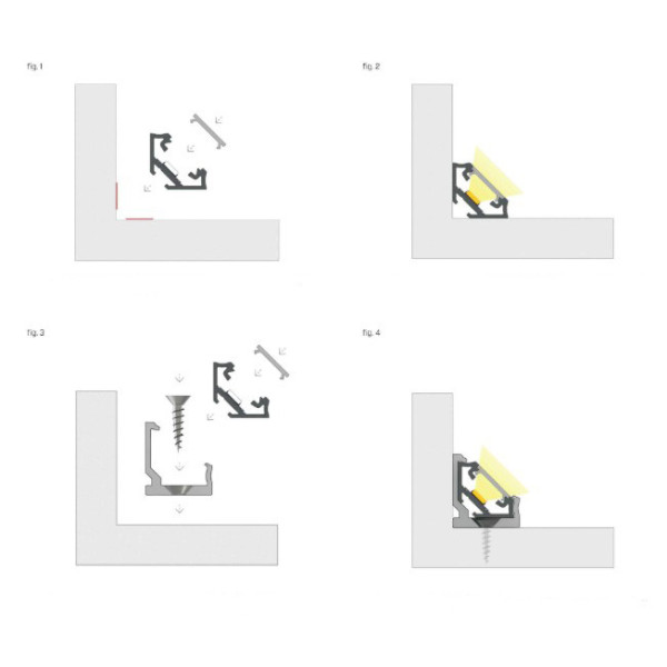 Профиль для светодиодной ленты Lumines C сталь - фото №2