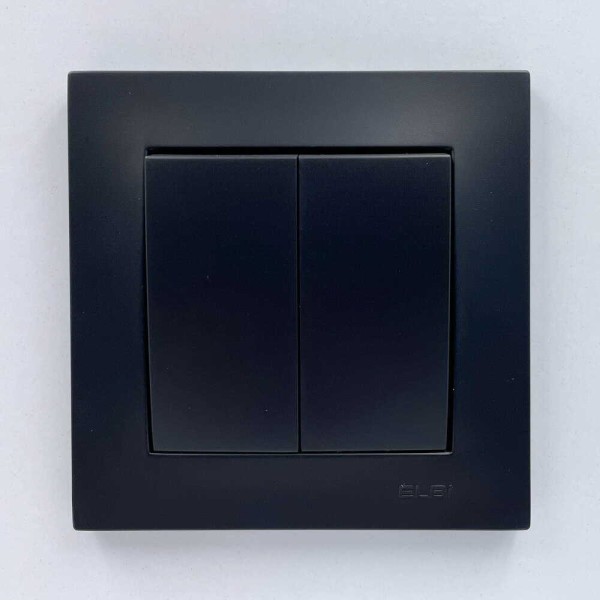 Выключатель EL-BI VEGA черный мат 2-кл ( 510-014800-202 ) - фото №1