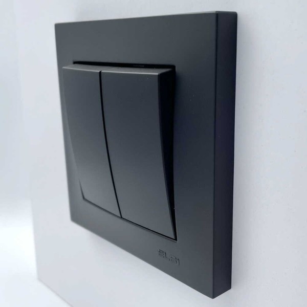 Выключатель EL-BI VEGA черный мат 2-кл ( 510-014800-202 ) - фото №2