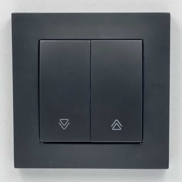 Вимикач EL-BI VEGA чорний мат жалюзі 2-кл ( 609-014800-216 )