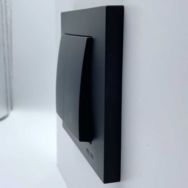 Вимикач EL-BI VEGA чорний мат жалюзі 2-кл ( 609-014800-216 ) - фото №1