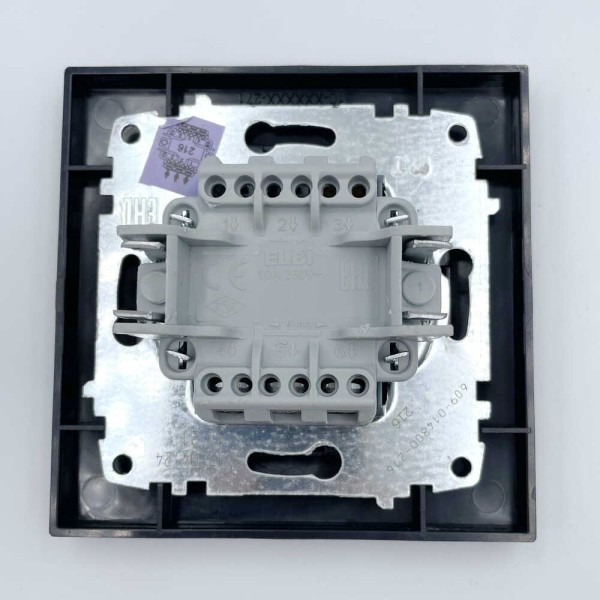 Вимикач EL-BI VEGA чорний мат жалюзі 2-кл ( 609-014800-216 ) - фото №2