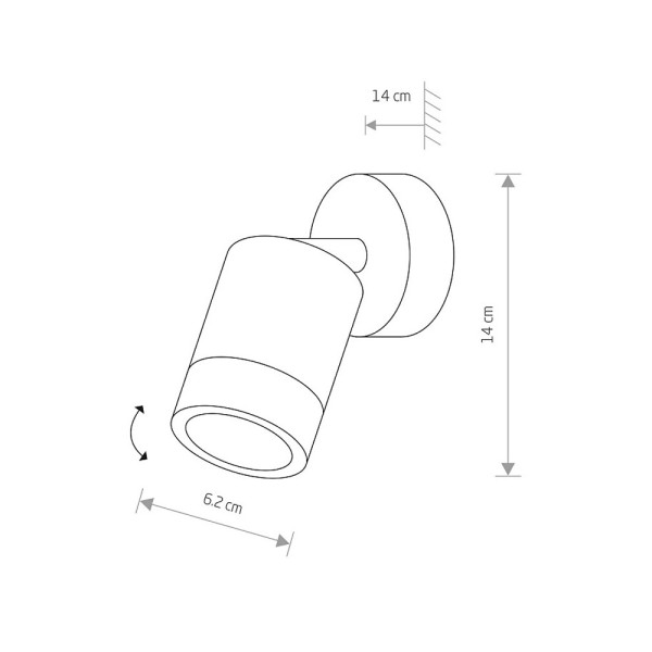 Бра, настінний світильник Nowodvorski 12523 Blox GU10 R50 1x10W IP20 графітовий - фото №1