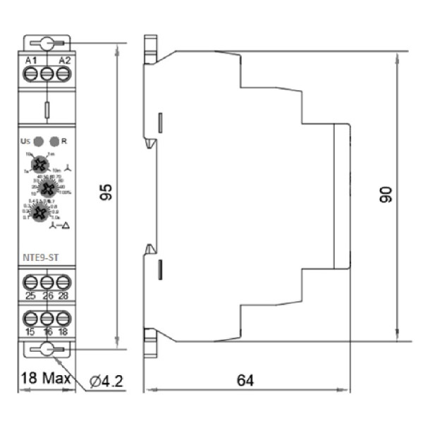 Реле часу зірка/трикутник Аско-Укрем NTE9-ST (A0010240010) - фото №7