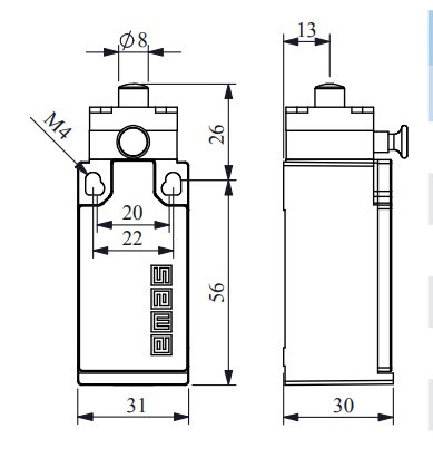 Кінцевий вимикач EMAS L5K13PUM211R - фото №1