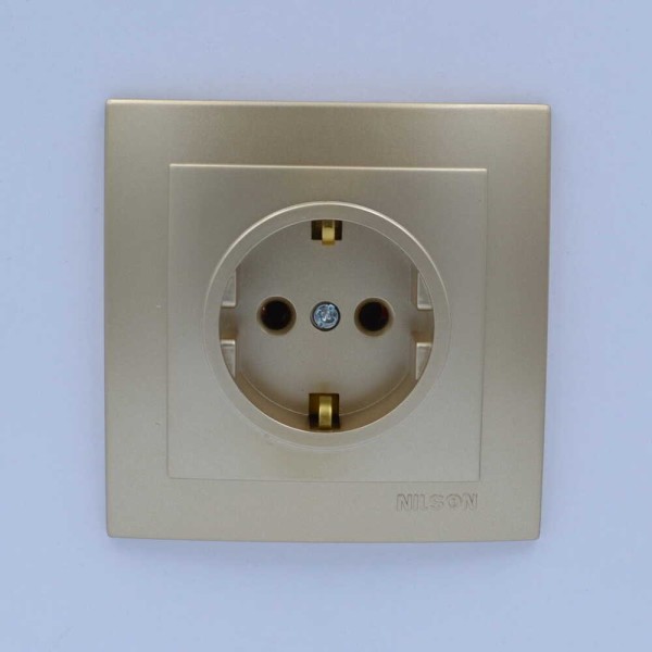 Розетка Nilson Touran золото 1-на з заземленням ( 24151017 ) - фото №1