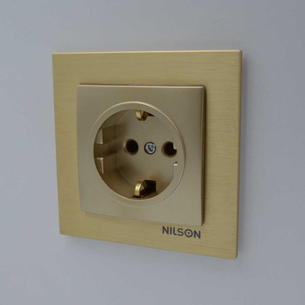 Розетка Nilson Touran золото 1-на з заземленням ( 24151017 ) - фото №8