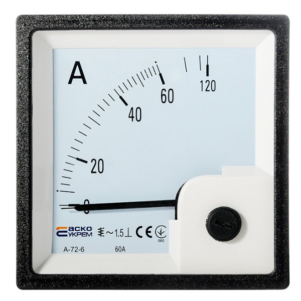 Амперметр прямого включения Аско-Укрем 60А АС 72х72мм (A-72-6) (A0190010062)