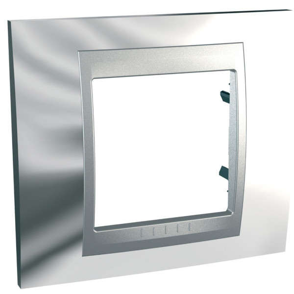 Рамка 1-местная, Unica Top, глянцевый хром/алюминий Schneider Electric