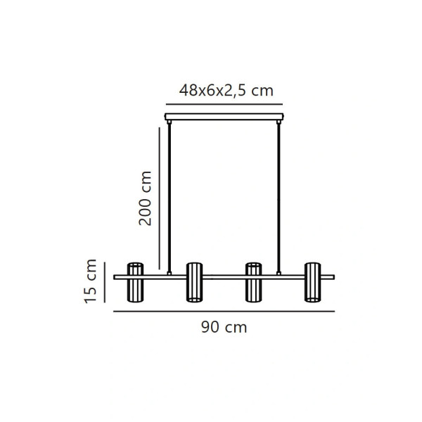 Подвесной светильник, люстра Nordlux 2213423003 Alanis GU10 4x15W IP20 черный - фото №4