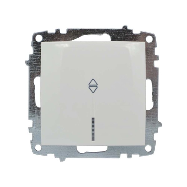 Выключатель ELBI ZENA белый 1кл проходной с подсветкой без рамки ( 609-010200-210 )