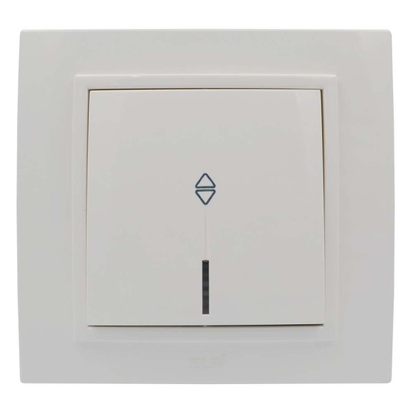 Выключатель ELBI ZENA белый 1кл проходной с подсветкой без рамки ( 609-010200-210 ) - фото №1